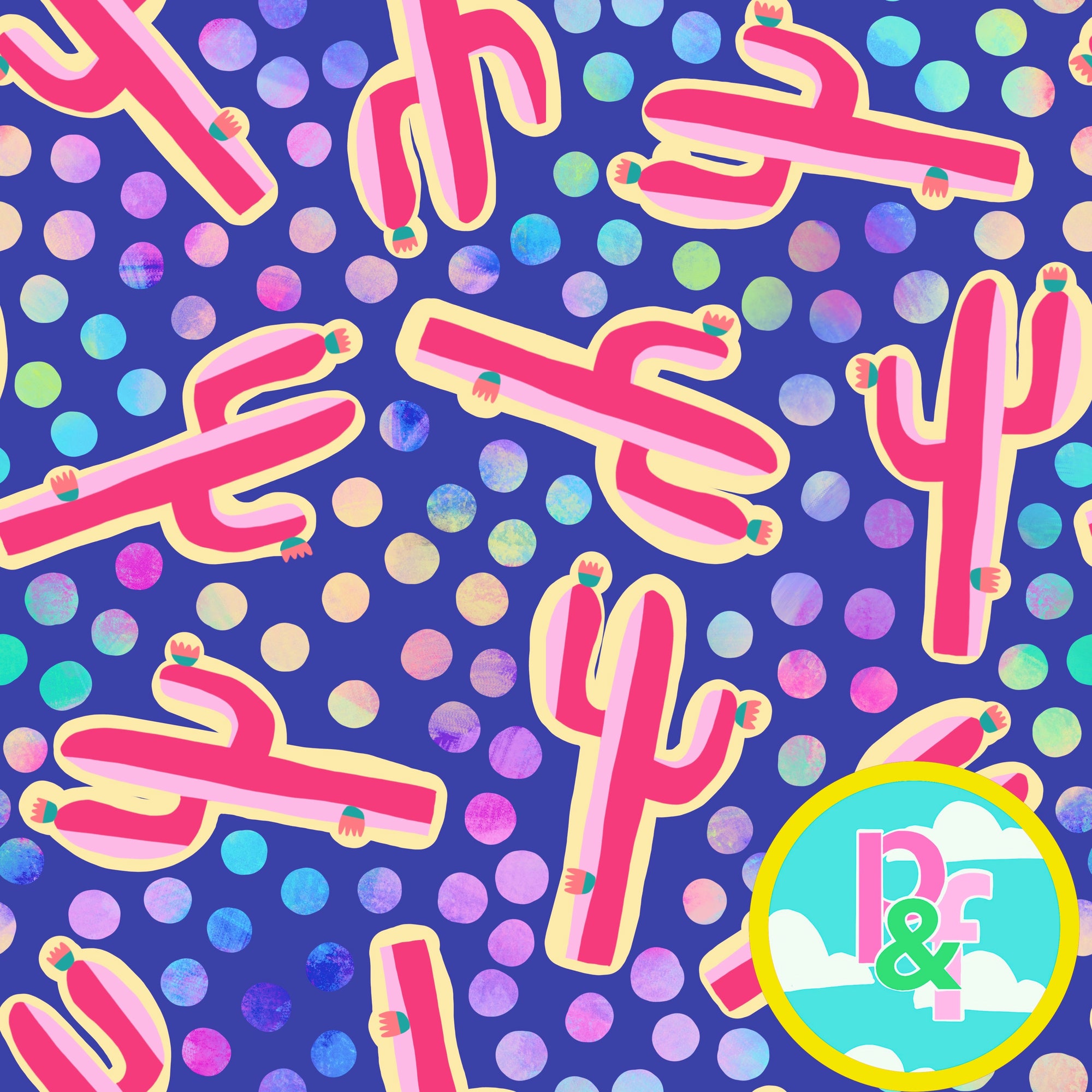 Patterns and Frocks: navy spotty cactus