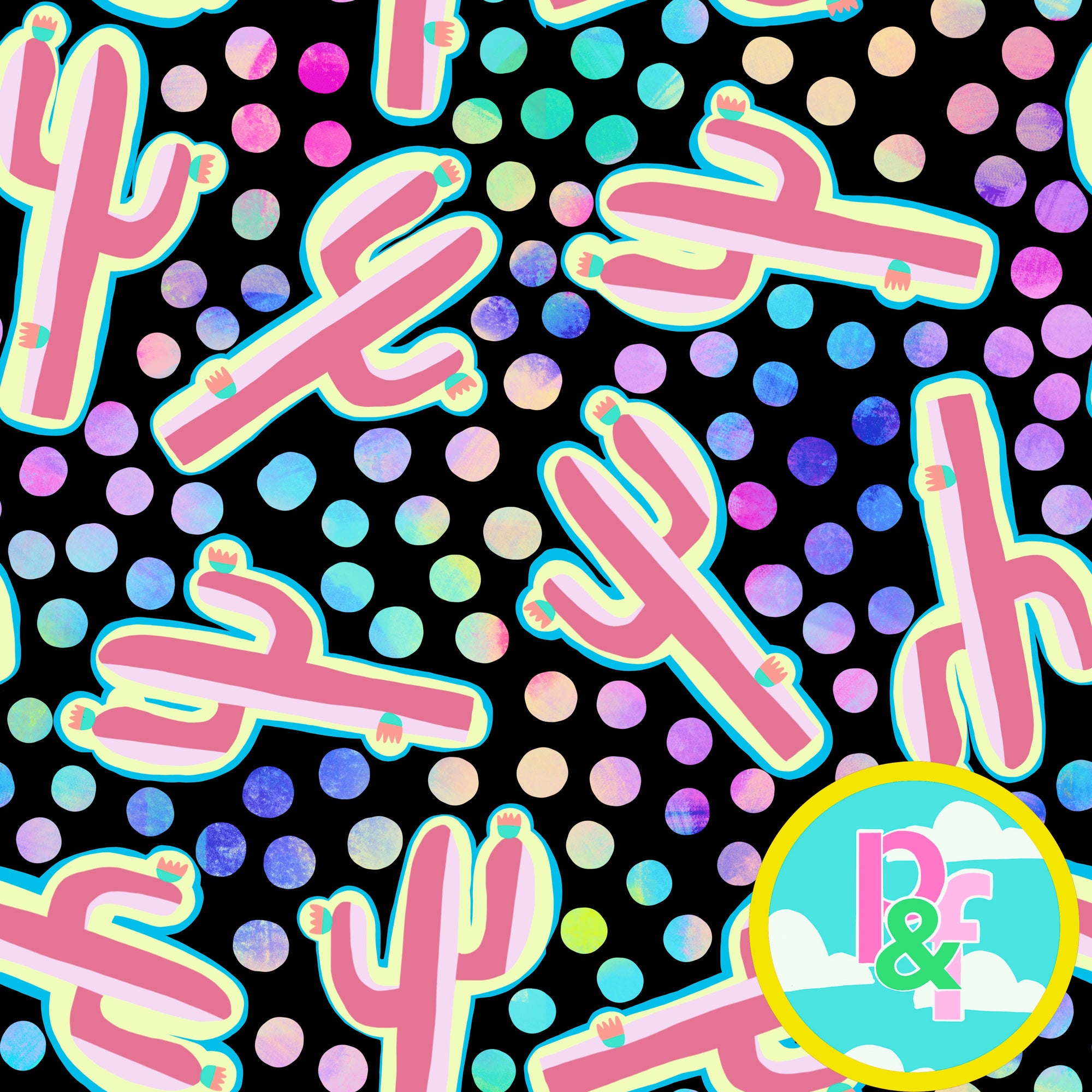 Patterns and Frocks: black spotty cactus