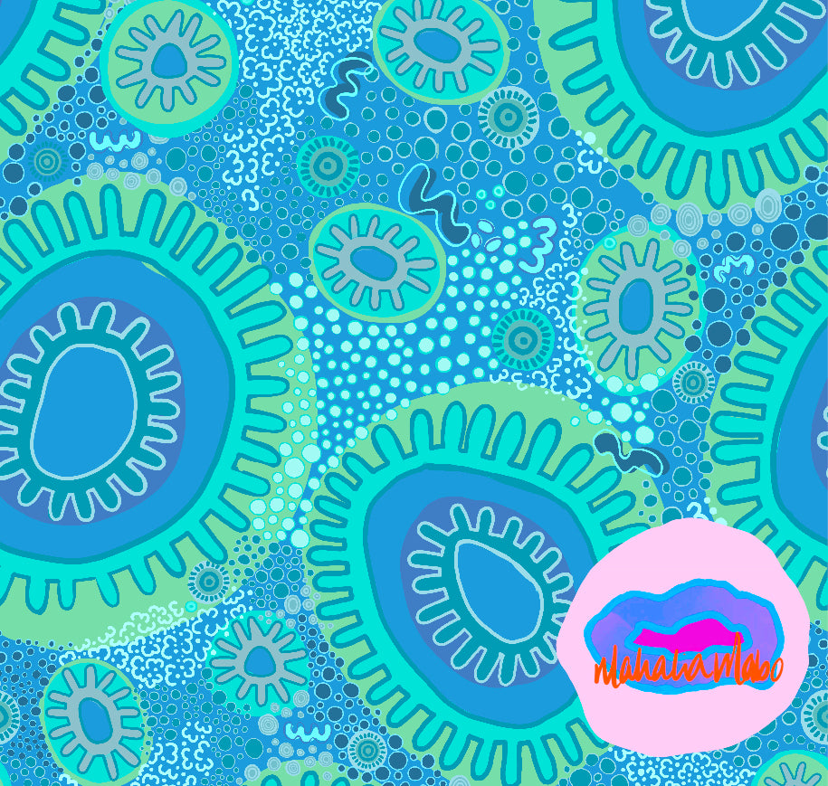 50cm Mahalia Mabo: Gurra Gayi Blue regular canvas
