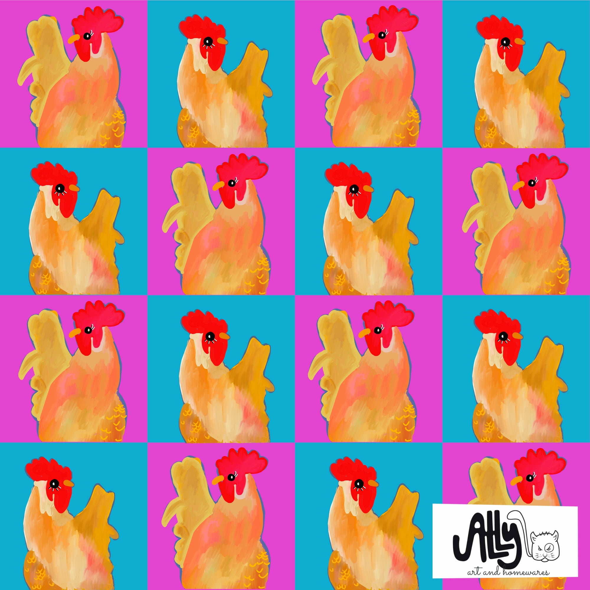 Allycatart - checky chickens*