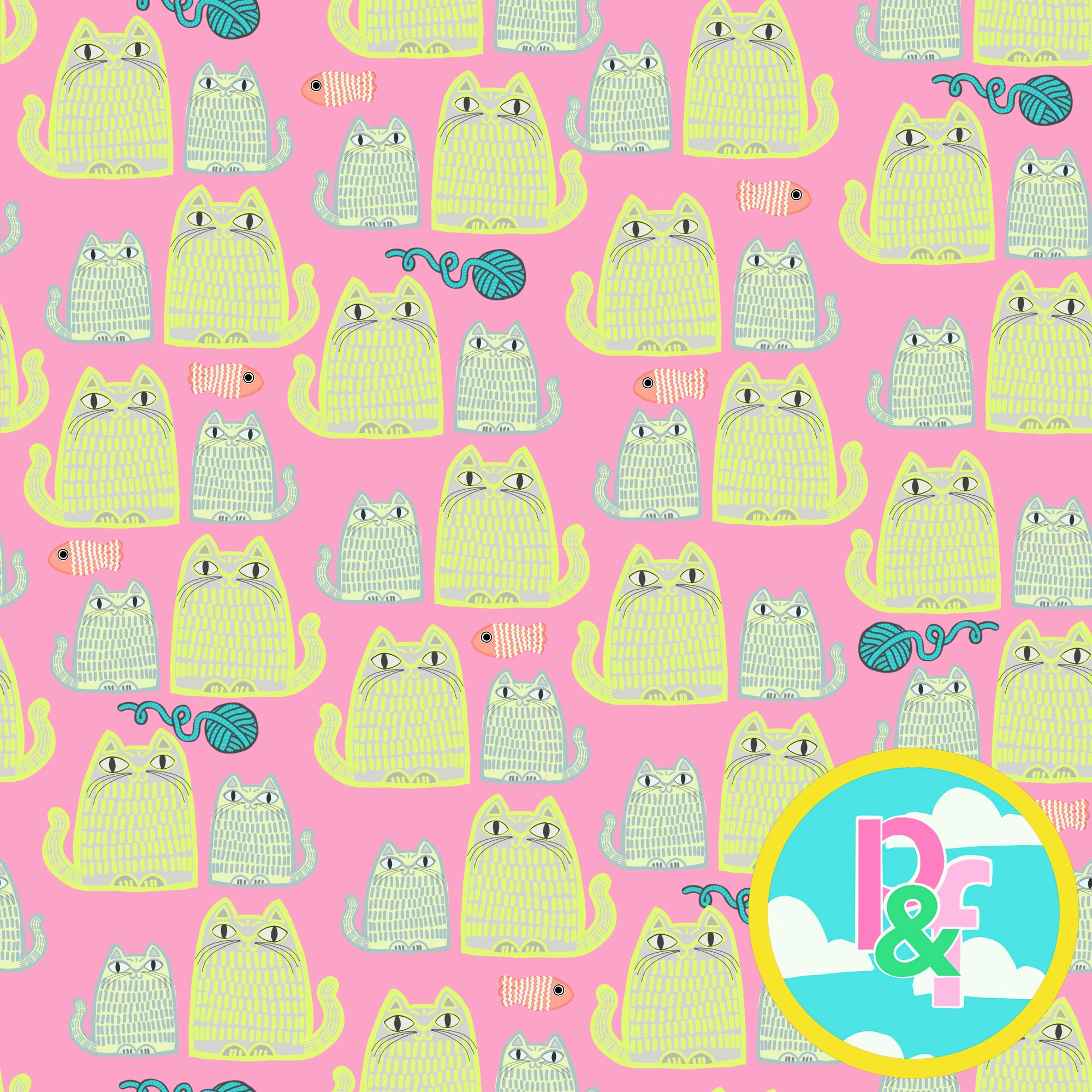 Patterns and Frocks -  pink catty mccat*