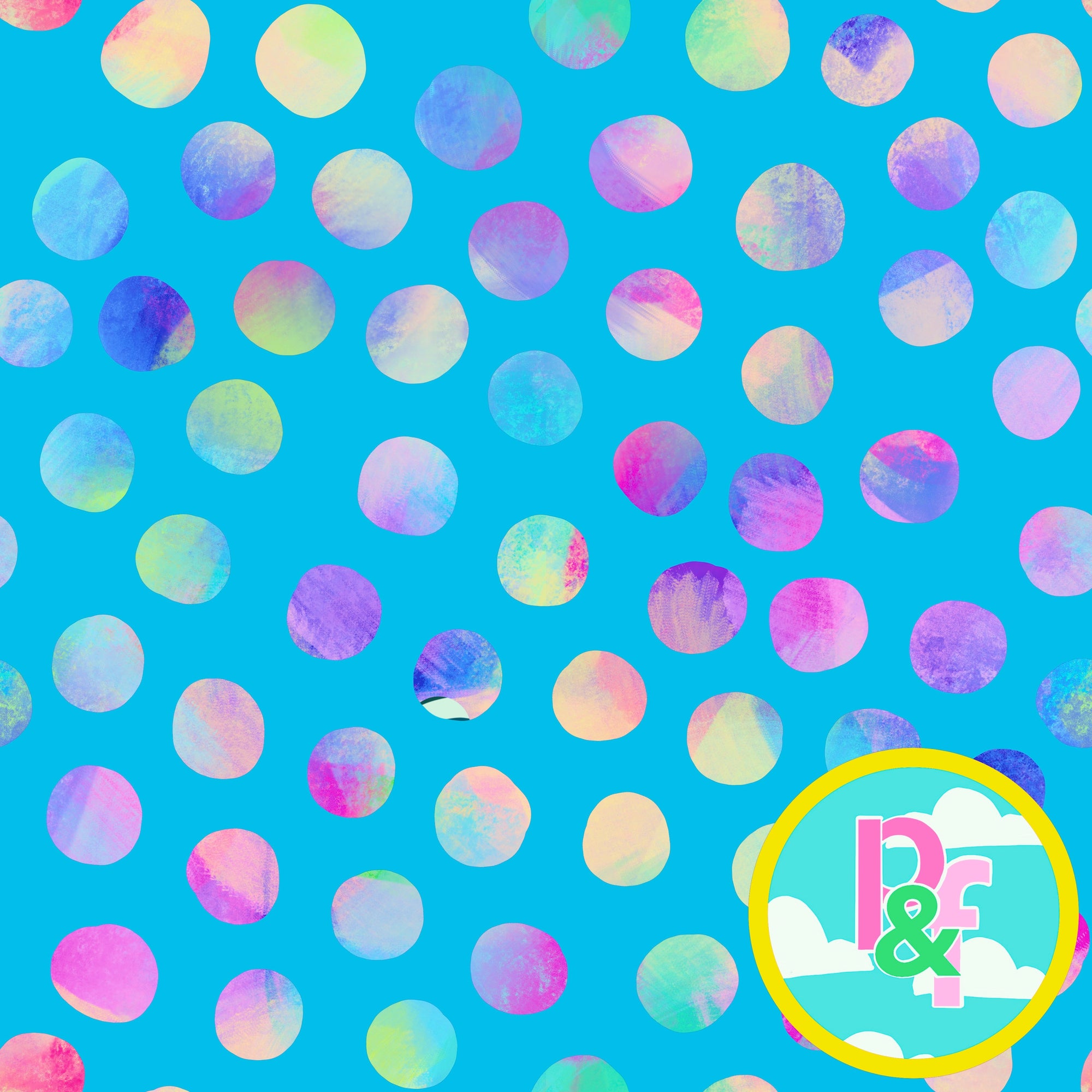 Patterns and Frocks: Blue Rainbow Spotty