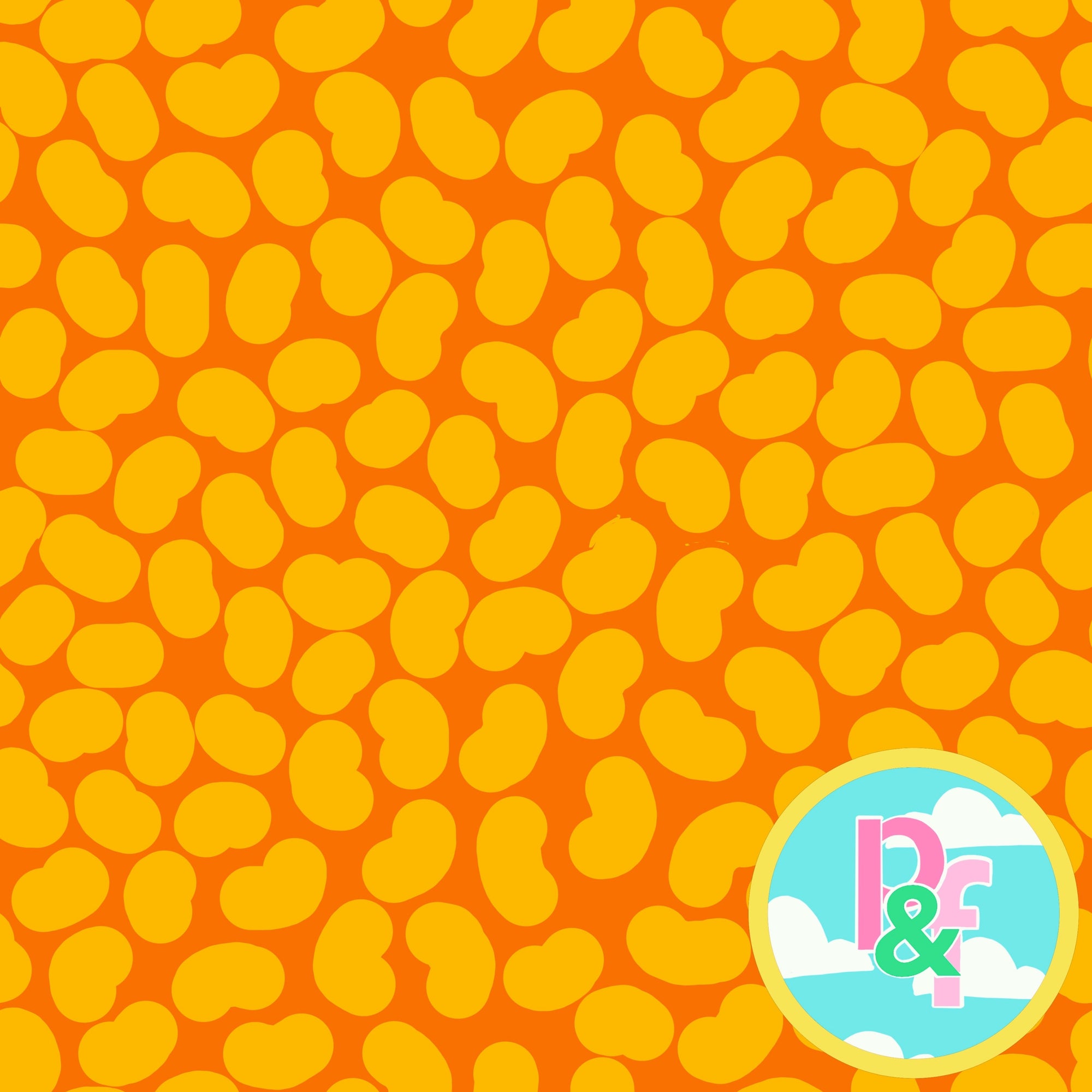 Patterns and Frocks - orange jelly beans