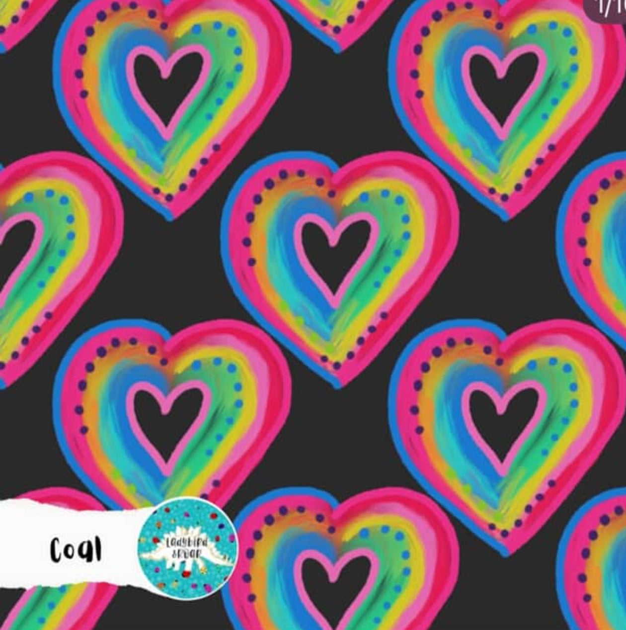 Ladybird & Roar- Coal painted hearts