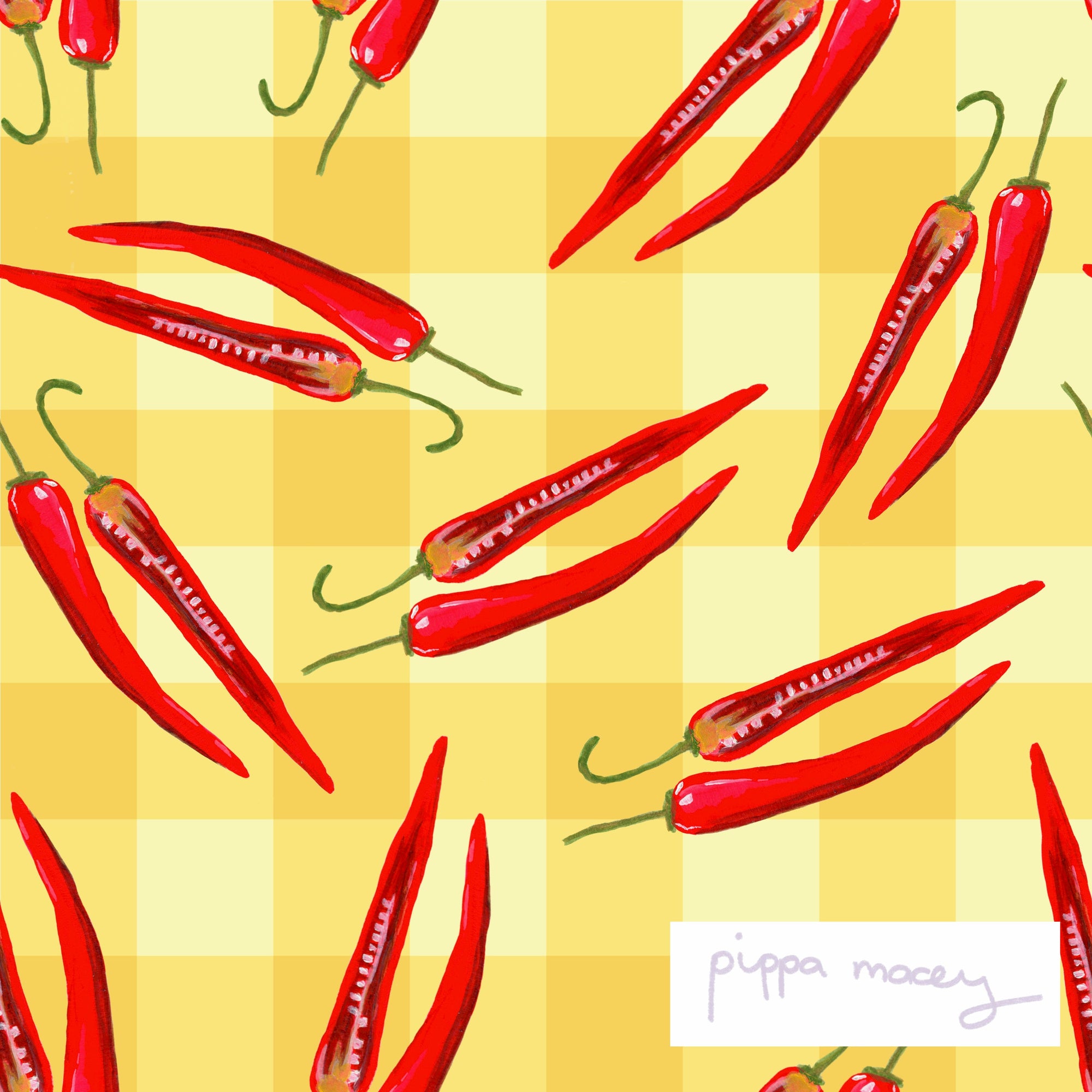 Pippa Macey - yellow chilli gingham #