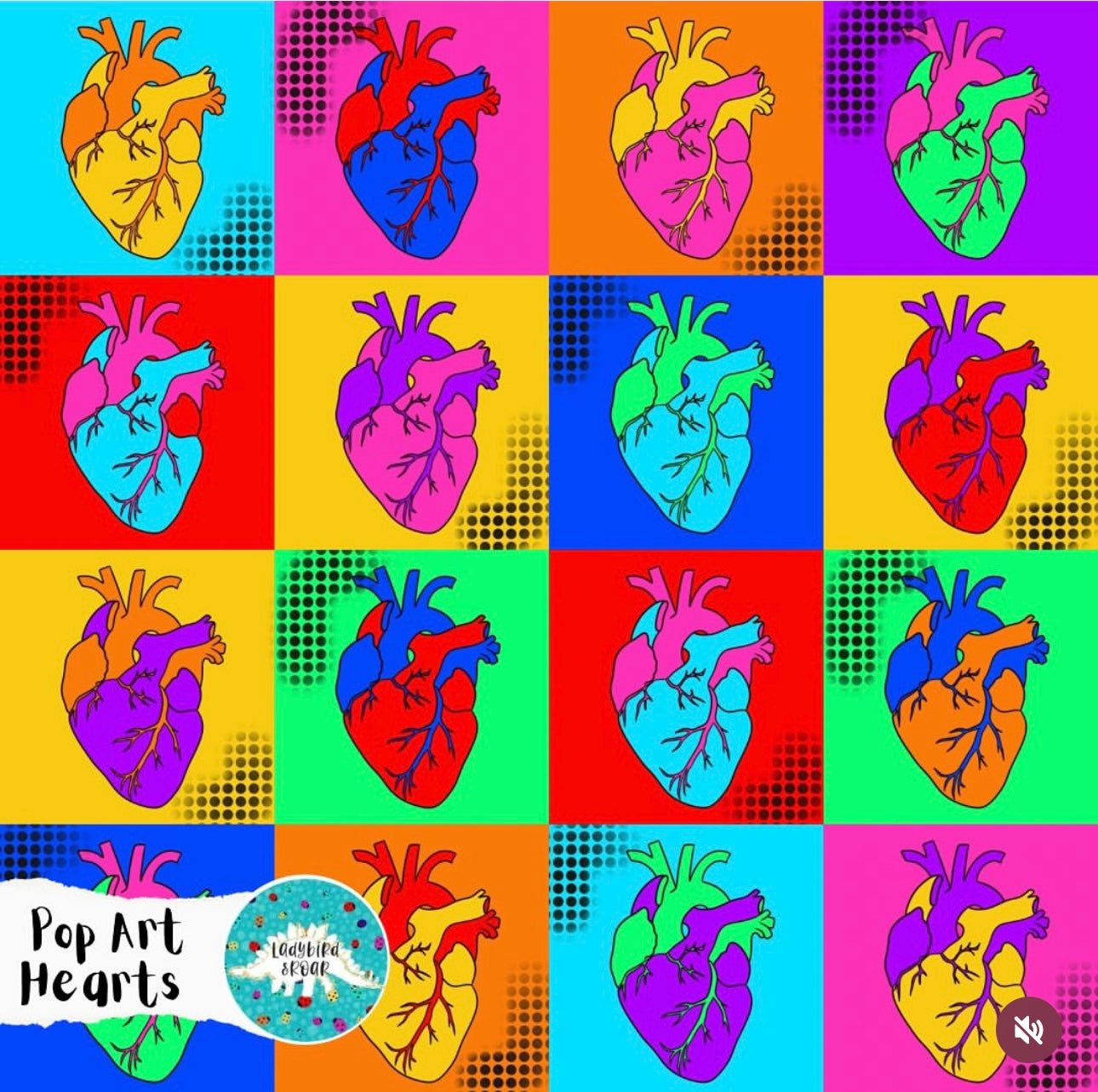 Ladybird & Roar- Pop art hearts