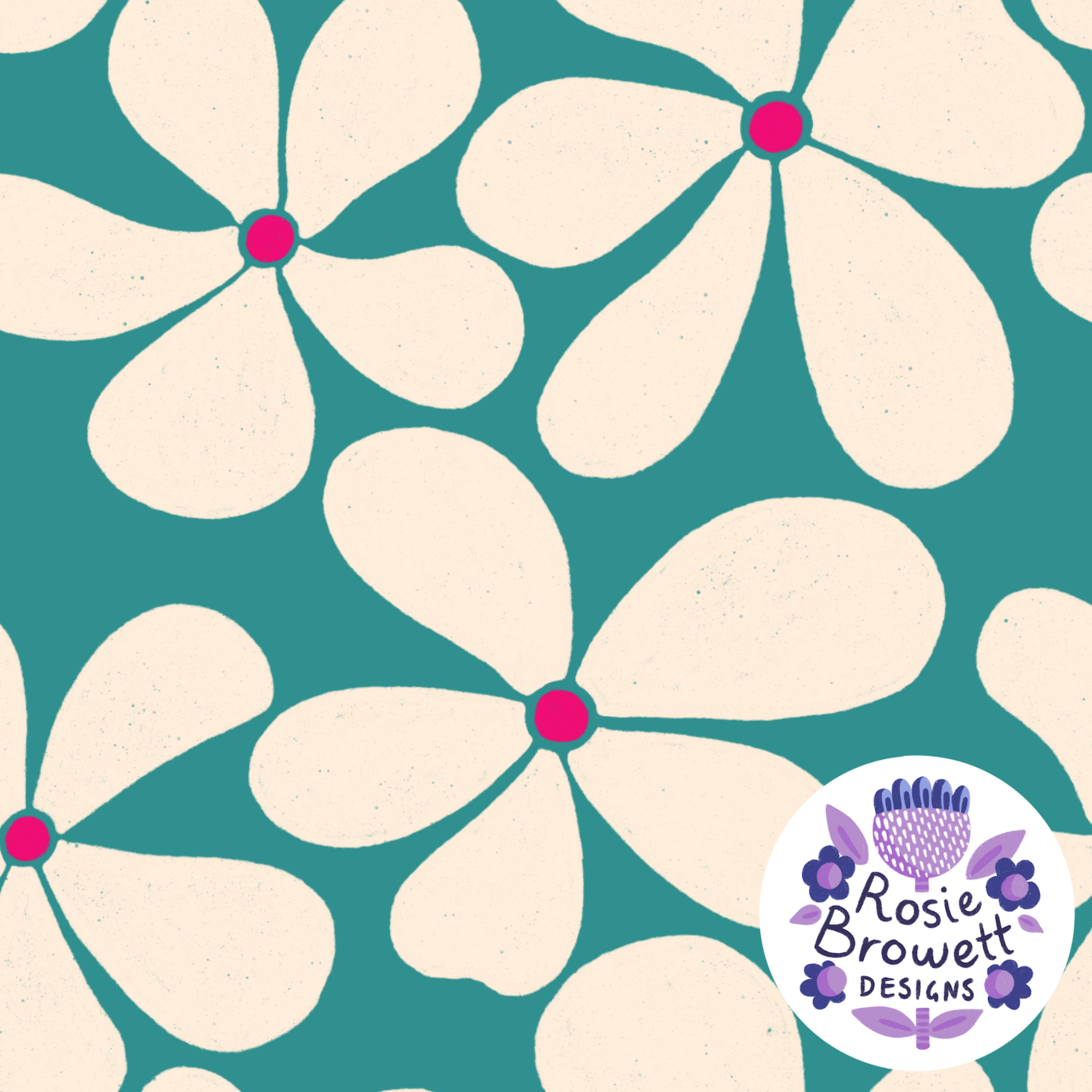 Rosie Browett : retro floral blue